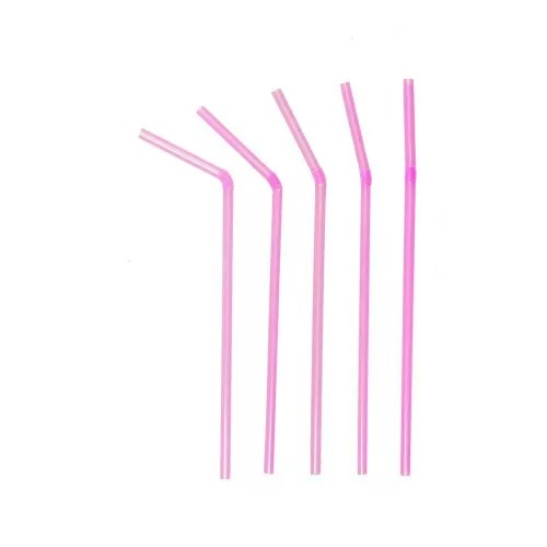 Трубочки для коктейля со сгибом розовые, 21 см, d 5 мм, 1000 шт