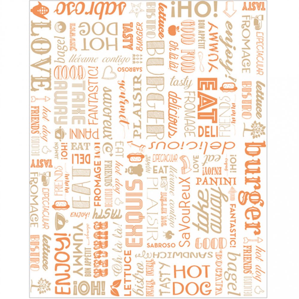 Упаковочная бумага Parole оранжевая, жиростойкий пергамент, 28*34 см, 1000 шт/уп