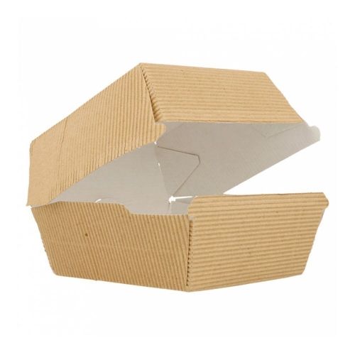 Коробка для бургера жиронепроницаемая рифленая, 14*12*8 см, 50 шт/уп