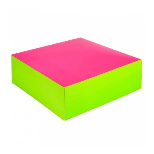 Коробка для кондитерских изделий 20*20 см, фуксия-зеленый