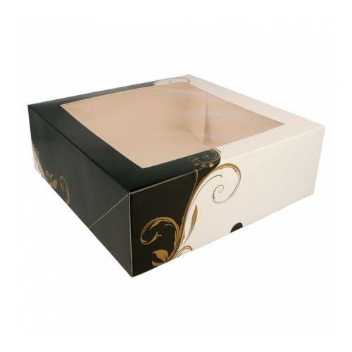Коробка для торта с окном 28*28*10 см, белая