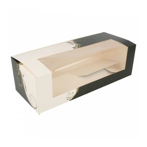 Коробка для торта с окном 26*11*8 см, белая