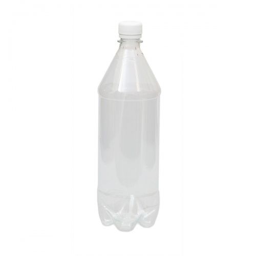 Бутылка пластиковая прозрачная с крышкой, 1 л, 75 шт/уп