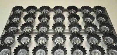 Сборка форм гофрированных для кексов, 50 мл, 35 шт, решетка 60*40 см, черный металл с антипригарным покрытием