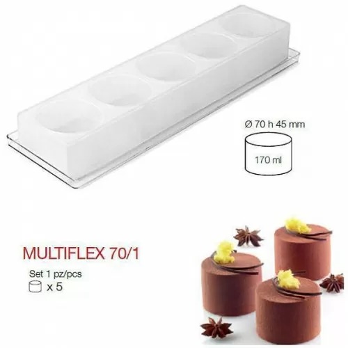 Форма кондитерская Silikomart MULTIFLEX 170 70/1, ячейки d 7 см, h 4,5 см, силикон