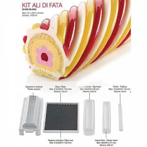 Форма кондитерская Silikomart KIT ALI DI FATA, силикон, 25*5,5 см, h 4,8 см, силикон