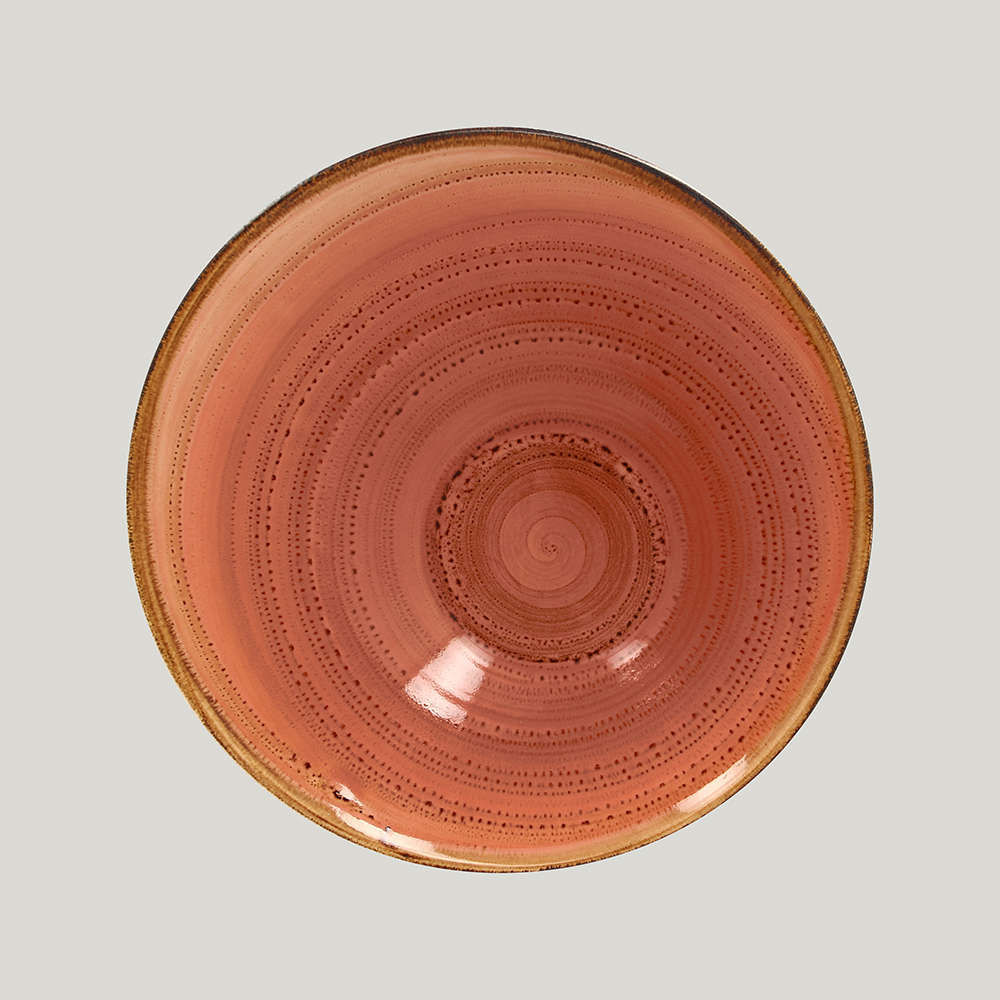 Ассиметричная тарелка 29*14 cm, 1600 ml coral Twirl RAK
